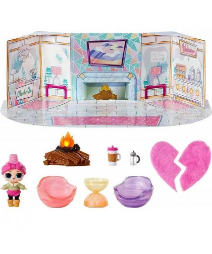L.O.L. Surprise Zimný nábytok - Zimný salónik s krbom a bábikou Cozy Babe
