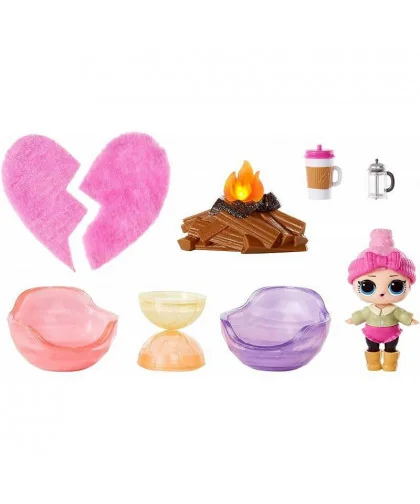 L.O.L. Surprise Zimný nábytok - Zimný salónik s krbom a bábikou Cozy Babe