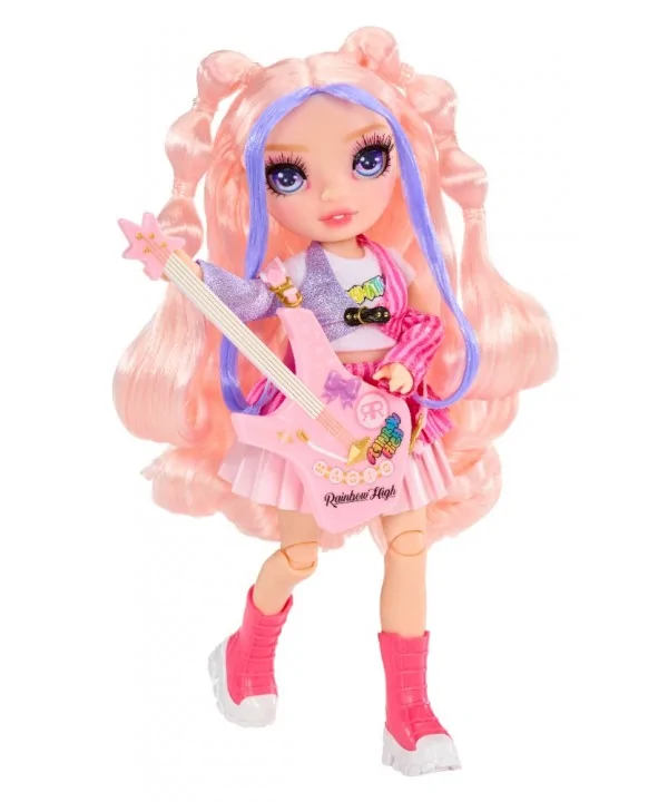 Rainbow High Junior Fashion bábika v rockovej kapele - Bella