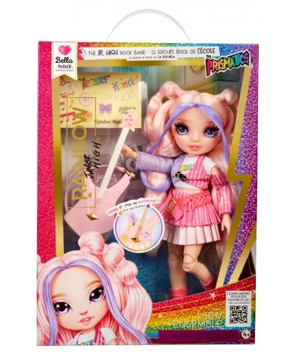 Rainbow High Junior Fashion bábika v rockovej kapele - Bella