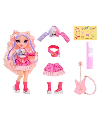 Rainbow High Junior Fashion bábika v rockovej kapele - Bella