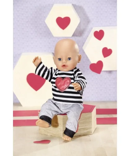 Zapf creation 871249 Dolly Moda Pruhovaná teplákovka, 43 cm