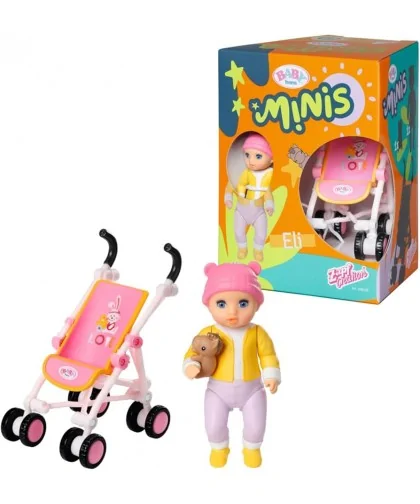 BABY born 906156 Minis Sada s kočíkom a bábikou